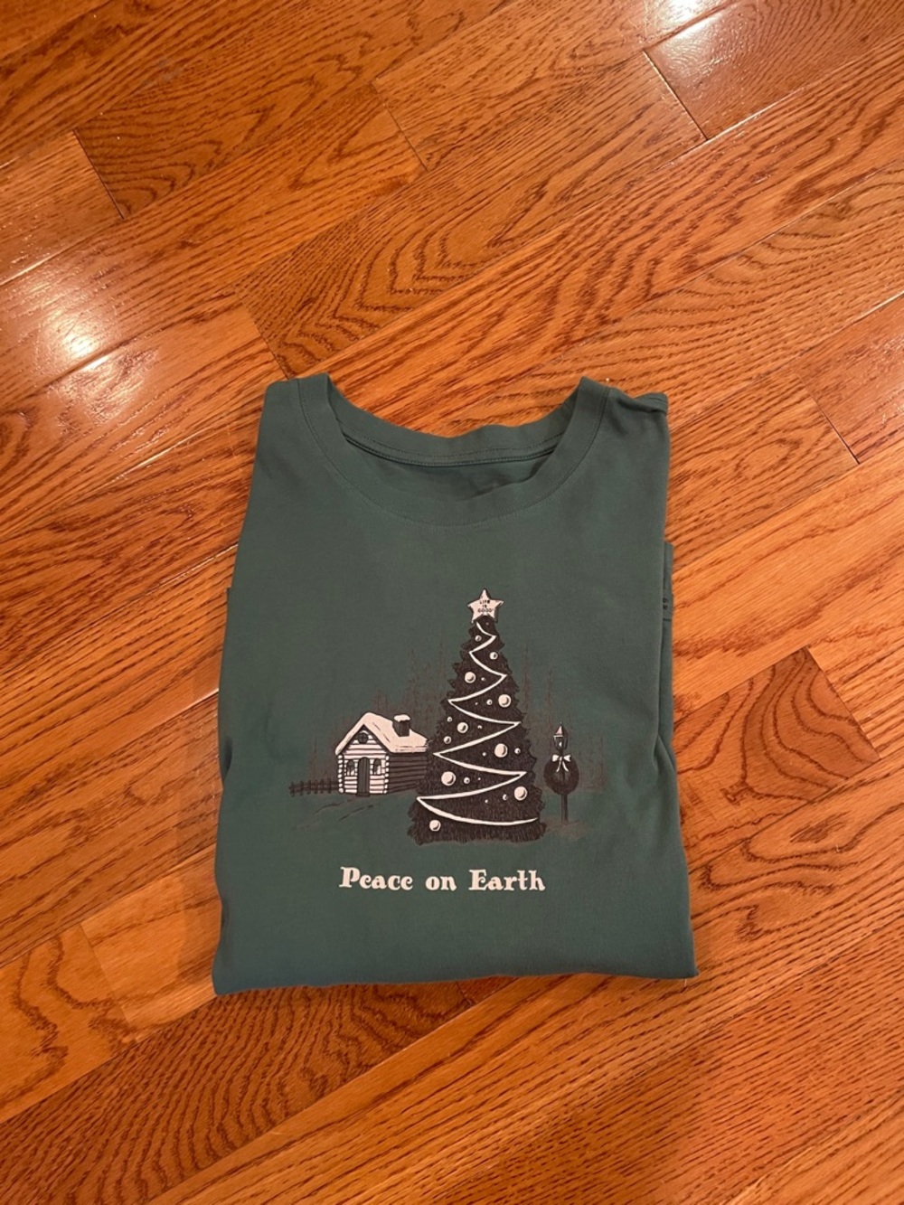 Life Is Good Green Long Sleeve Tee "Peace on Earth" - Picture 7 of 8